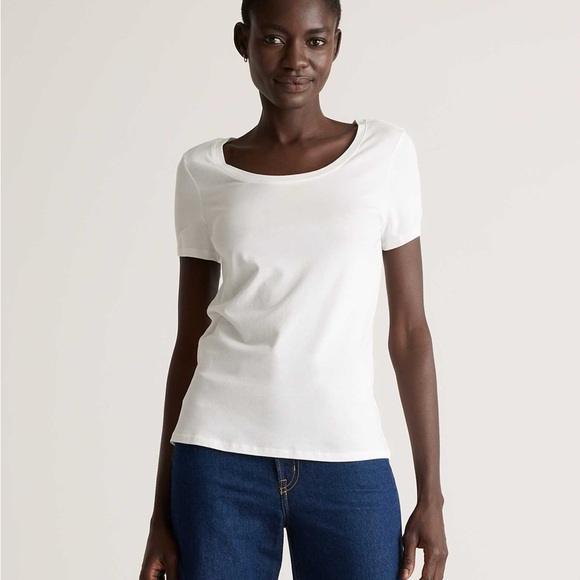 Quince White Short Sleeve Basic Tee - Picture 1 of 4